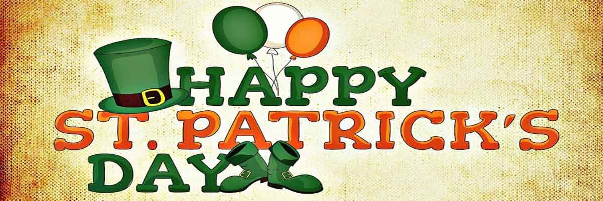 Grafik mit Hut und Schriftzug Happy St. Patrick's Day