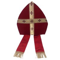 Mitra Nikolaus Bischof Mütze Kardinal rot gold