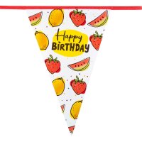 Wimpelkette Happy Birthday Früchte 6 Meter