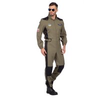 Jetpilot Overall Flieger olive khaki Herren Kostüm