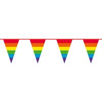 Regenbogen Wimpelkette für Mottopartys Prideevents 10 Meter für Freude.