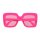Pink Partybrille mit Silbersteinen, quadratische Gläser, WOW-Effekt!