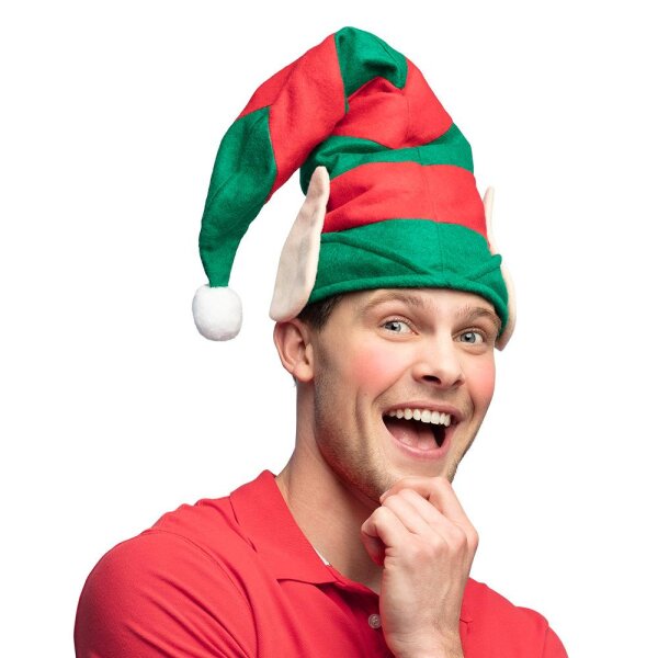 Verbreiten Sie Weihnachtszauber mit unserer Elf Weihnachtsmütze in Grün und Rot!