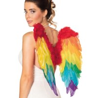 Regenbogen Federflügel für ein magisches Halloween-Kostüm