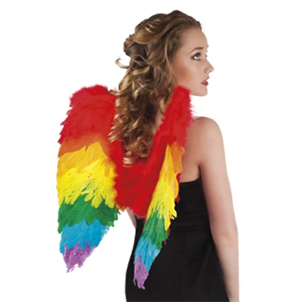 Regenbogen-Federflügel: Der perfekte Look für LGBT-Feierlichkeiten