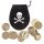 Piratenbeutel aus Samt mit goldenen Münzen: Accessoire für dein Piratenkostüm!