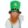 grüner Hut mit braunem Bart St. Patricks Day mit goldenem Kleeblatt
