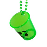 Fußball Schnapsglas zum Umhängen Party grün Kunststoff JGA Mannschaft