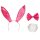 Sexy Bunny Set 3 Farben pink weiß schwarz Ohren Schleife Bommel