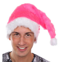 Weihnachtsmann Mütze pink Nikolausmütze...