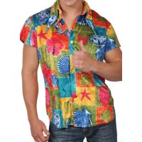 Hawaiihemd Beachparty Herrenhemd Muscheln