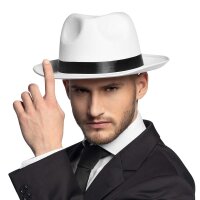 Pokerhut Weiß - Perfektes Accessoire für Gangster und Verbrecher