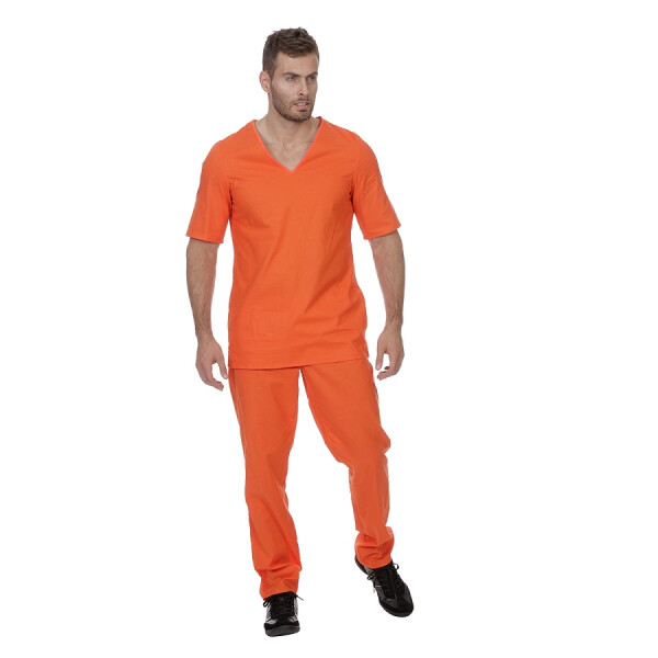 Sträfling Gefangener Kostüm orange 48